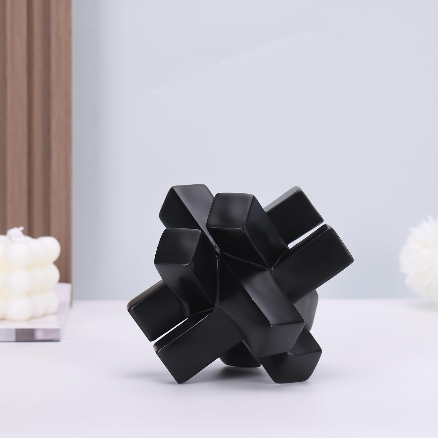 Modern Minimalist Black Geometric Sculpture Decor