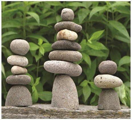 Multicolor Natural River Stone Cairn Decor