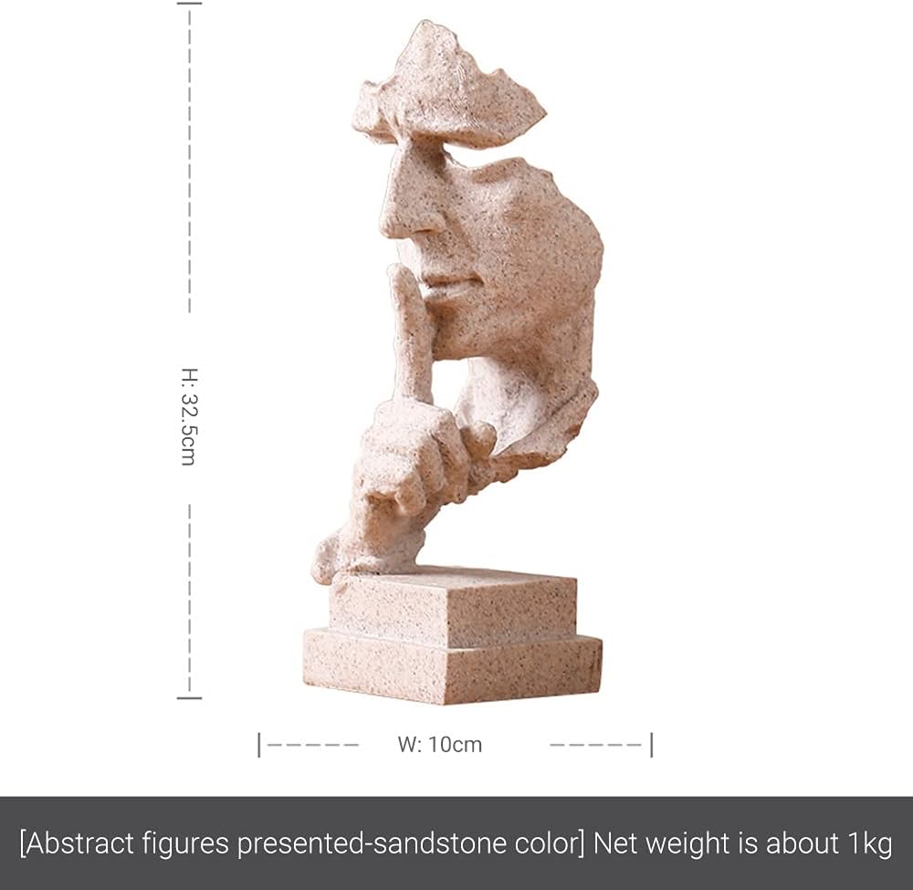 Retro Resin Silence‑is‑Golden Thinker Statue