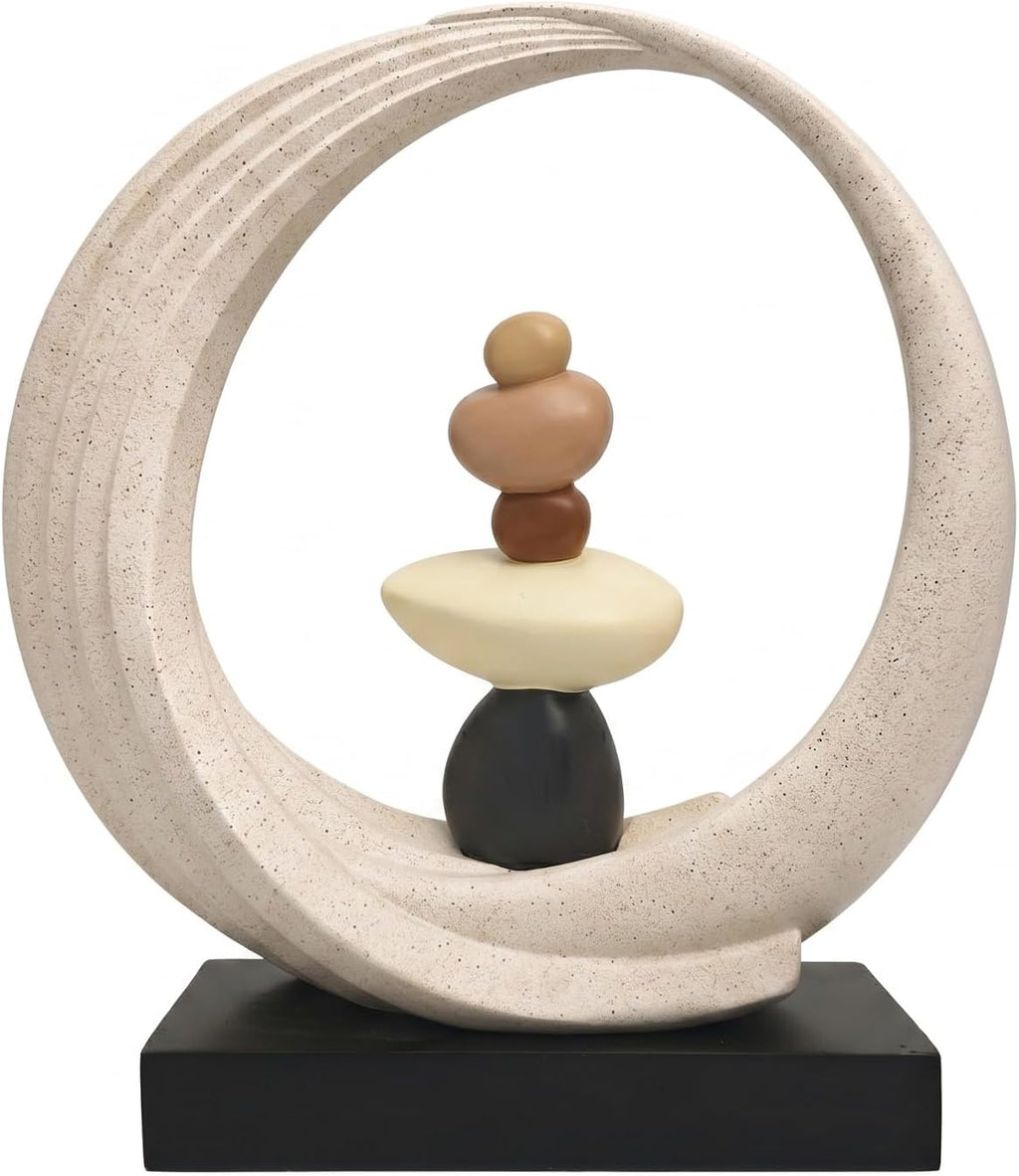 Minimalist White Resin Zen Balance Sculpture