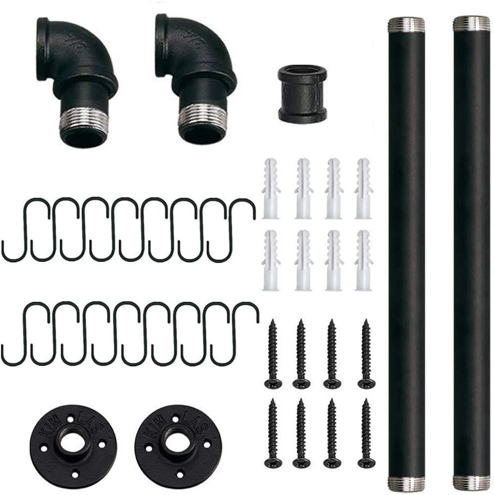 Black Wall‑Mounted Kitchen Hanging Pot Rail