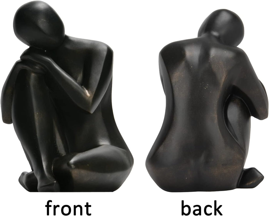 Black Abstract Thinker Statue Decor