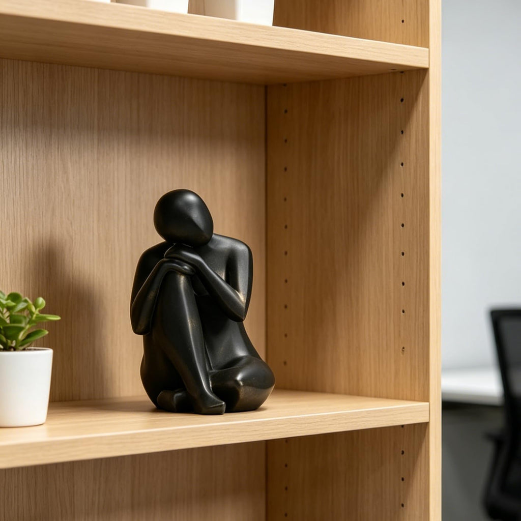 Black Abstract Thinker Statue Decor