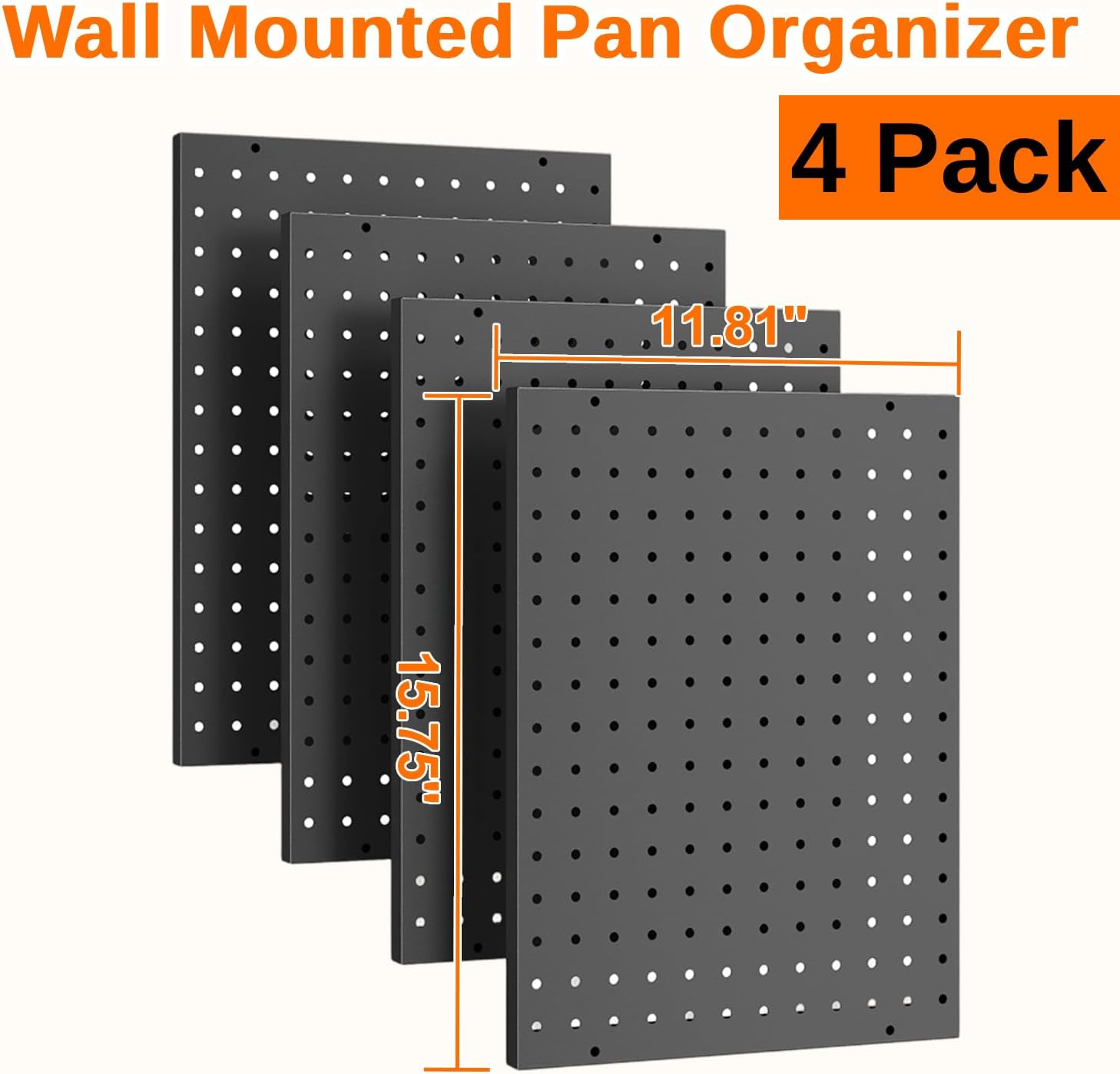 Wall‑Mounted Kitchen Pegboard Storage Organizer