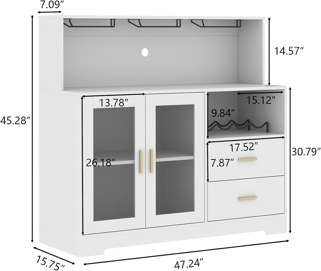 LED‑Lit Home Bar Wine Storage Cabinet