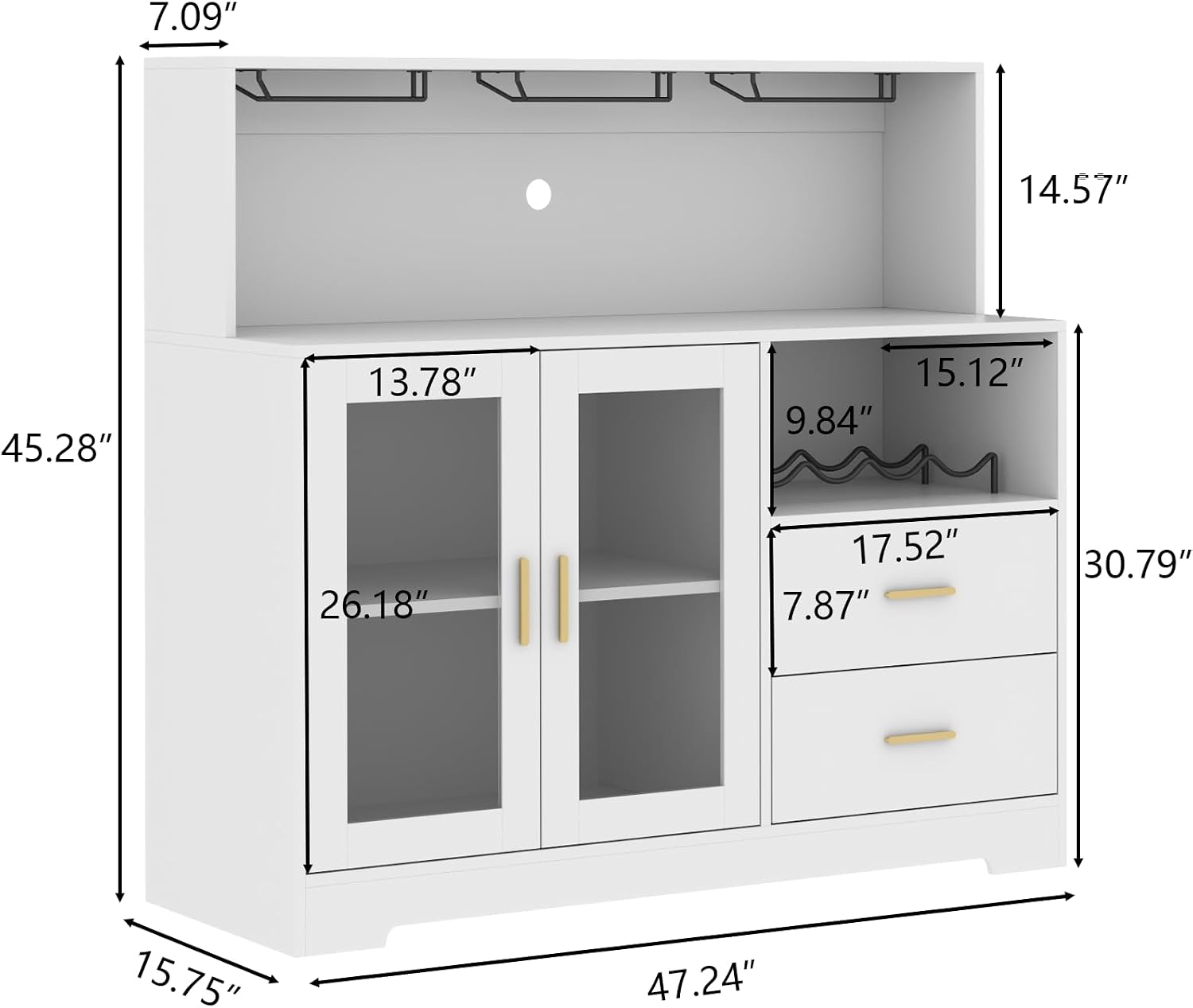 LED‑Lit Home Bar Wine Storage Cabinet