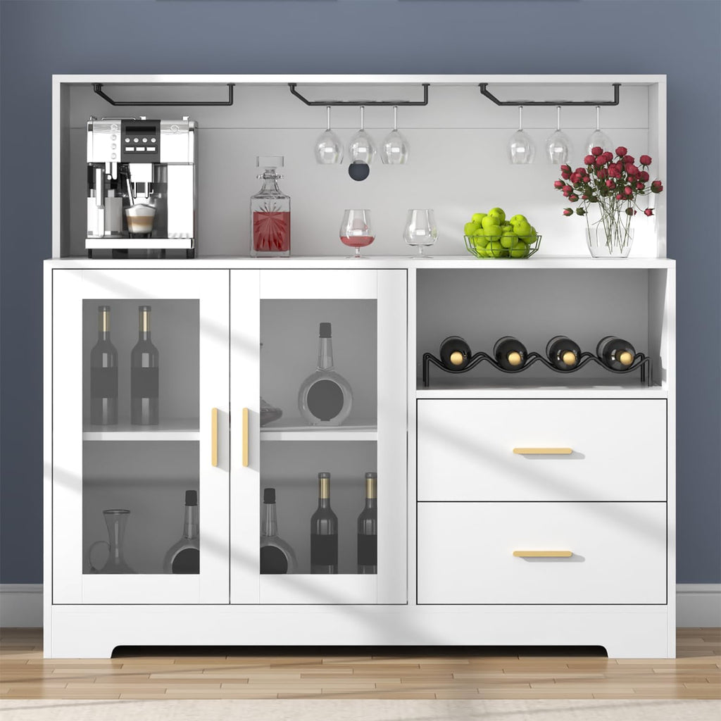 LED‑Lit Home Bar Wine Storage Cabinet