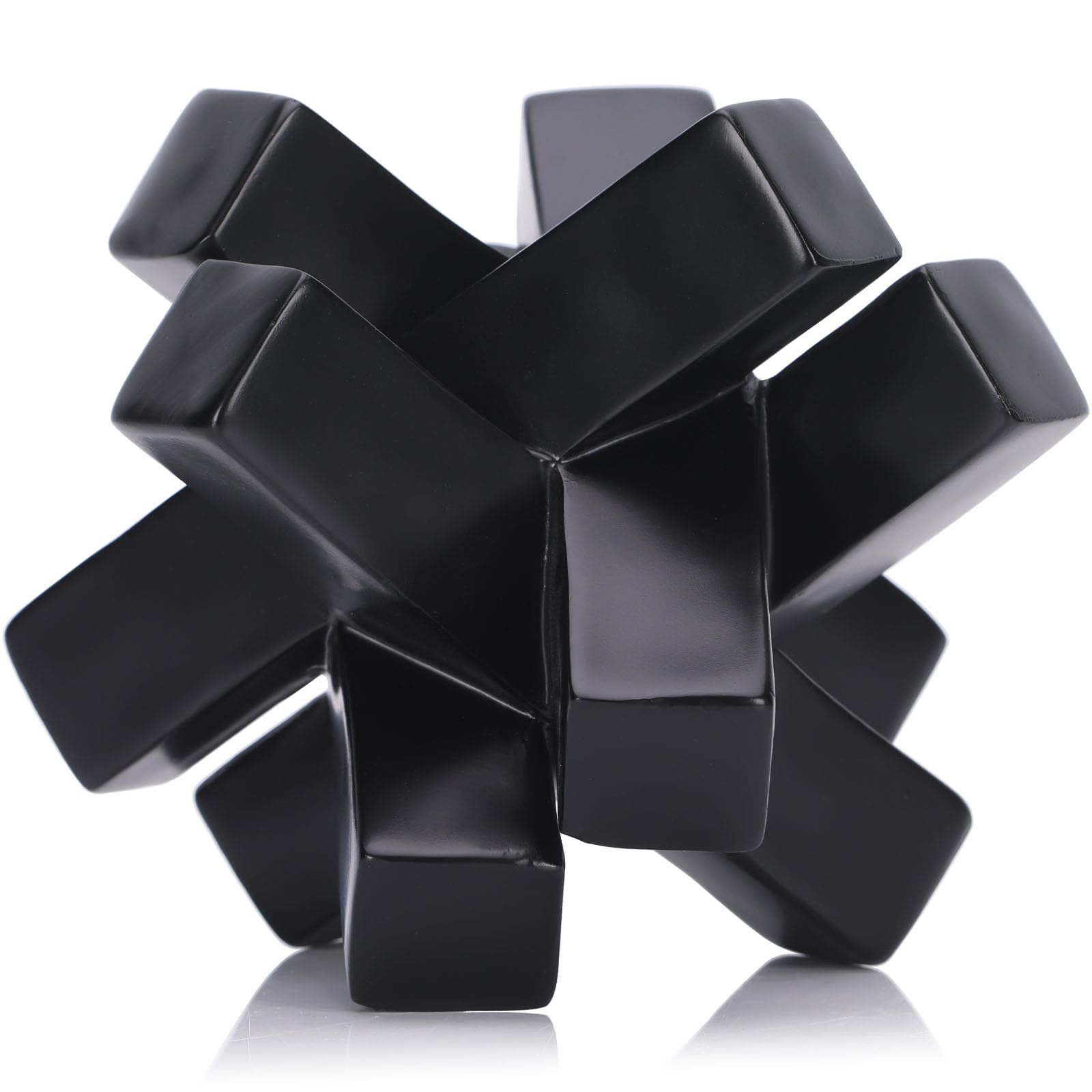 Modern Minimalist Black Geometric Sculpture Decor