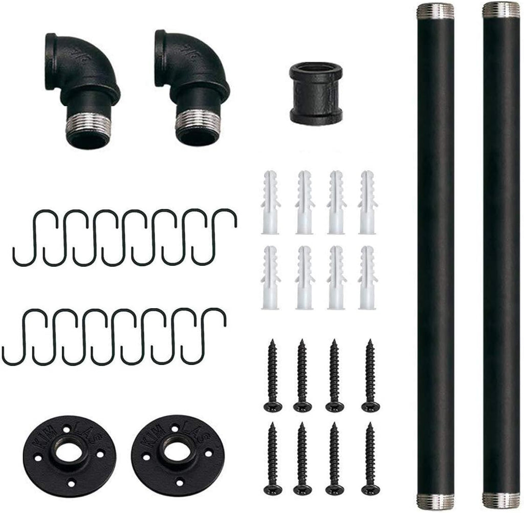 Black Wall‑Mounted Kitchen Pot Rail Organizer