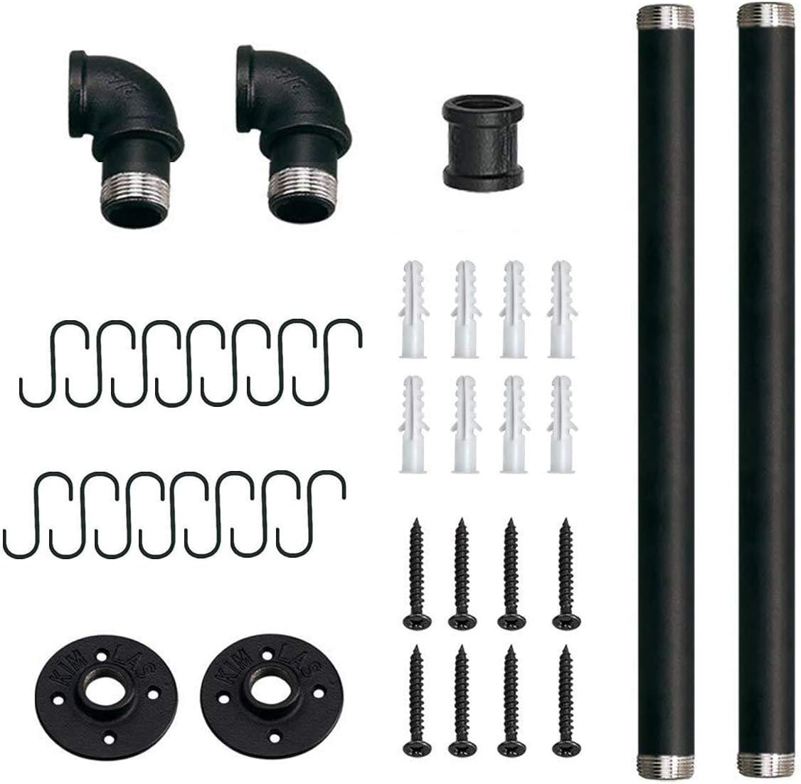 Black Wall‑Mounted Kitchen Pot Rail Organizer