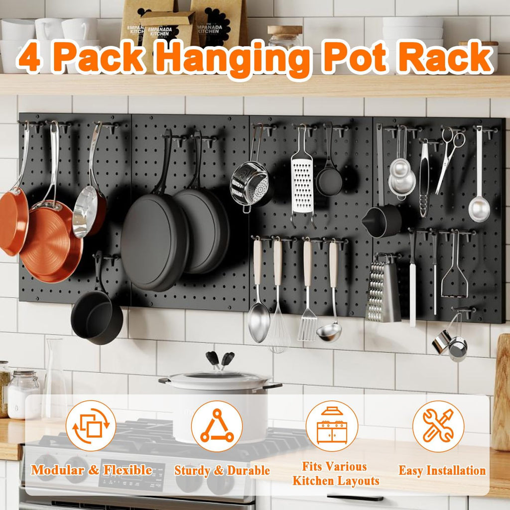 Wall‑Mounted Kitchen Pegboard Storage Organizer