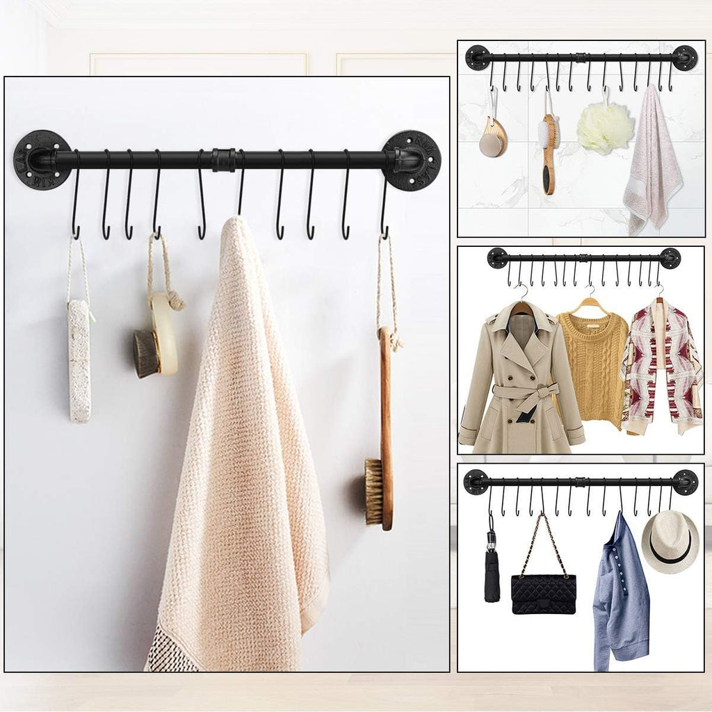 Black Wall‑Mounted Kitchen Hanging Pot Rail