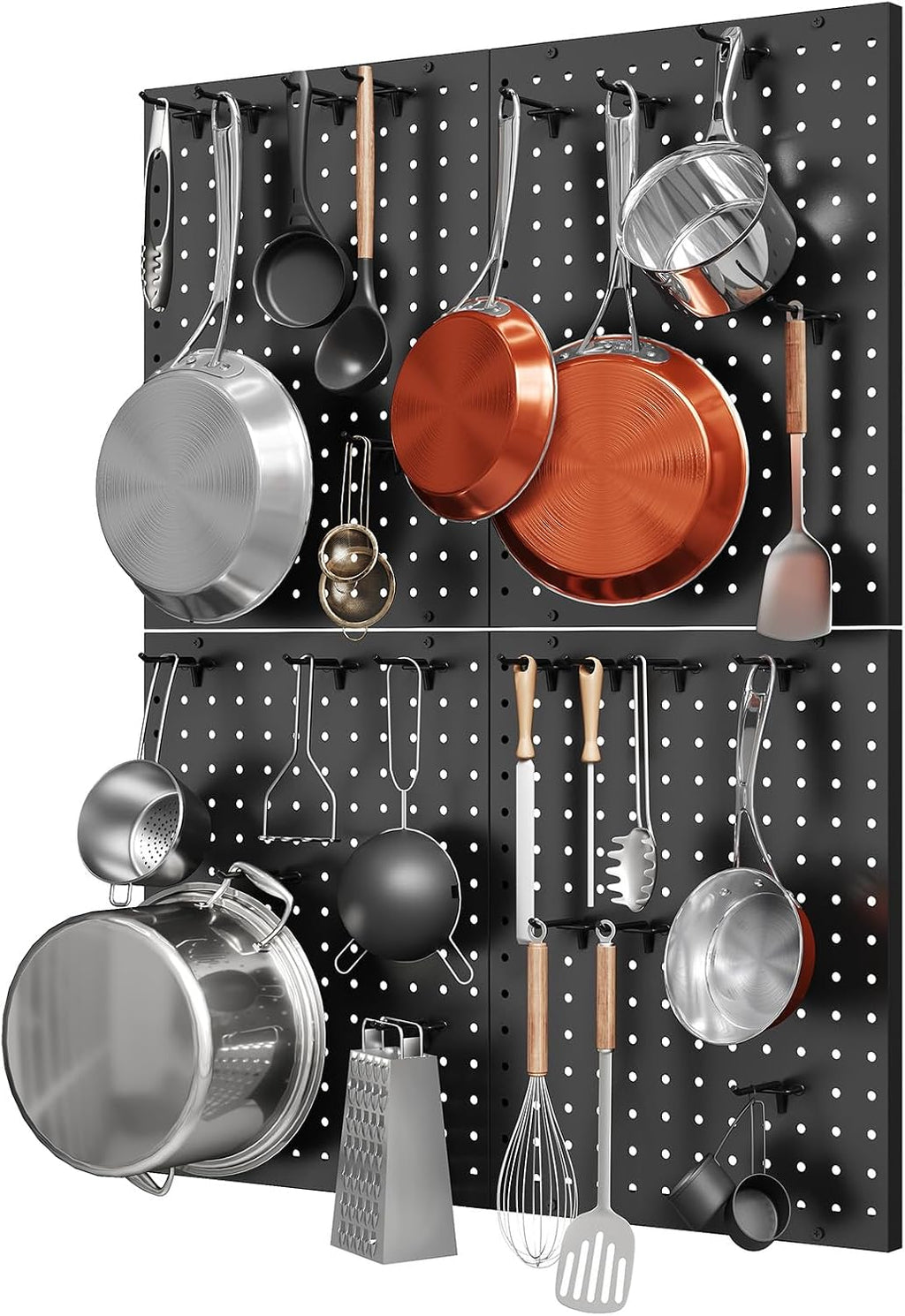 Wall‑Mounted Kitchen Pegboard Storage Organizer
