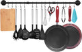 Black Wall‑Mounted Kitchen Pot Rail Organizer