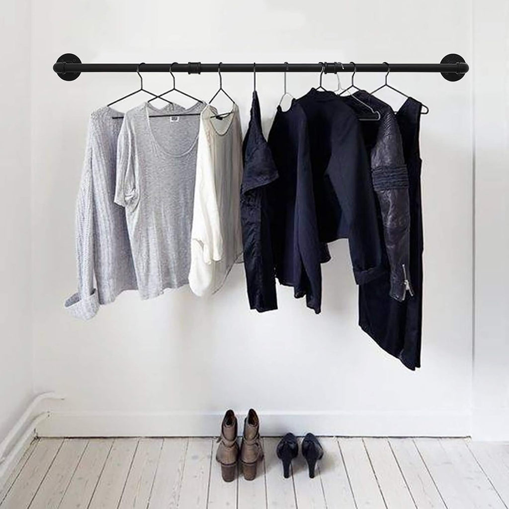 Black Wall‑Mounted Kitchen Pot Rail Organizer