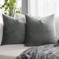 Luxury Grey Velvet Throw Pillow Covers Set