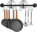 Black Wall‑Mounted Kitchen Pot Rail Organizer