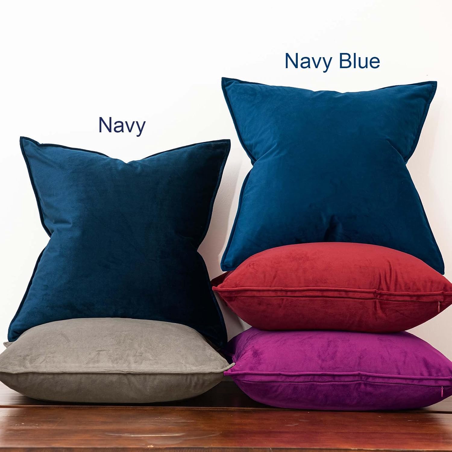 Navy Velvet Throw Pillow Covers Set Of 2