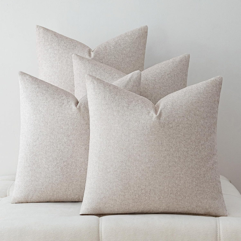 Beige‑Gray Waterproof Pillow Covers 4‑Pack