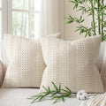 Beige Waffle Weave Pillow Covers 2‑Pack