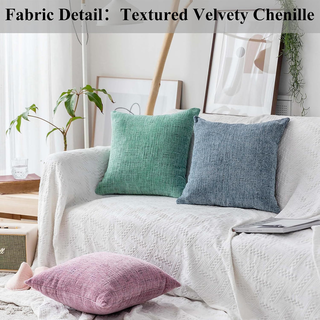 Blue Striped Velvet Pillow Covers Set Of 2