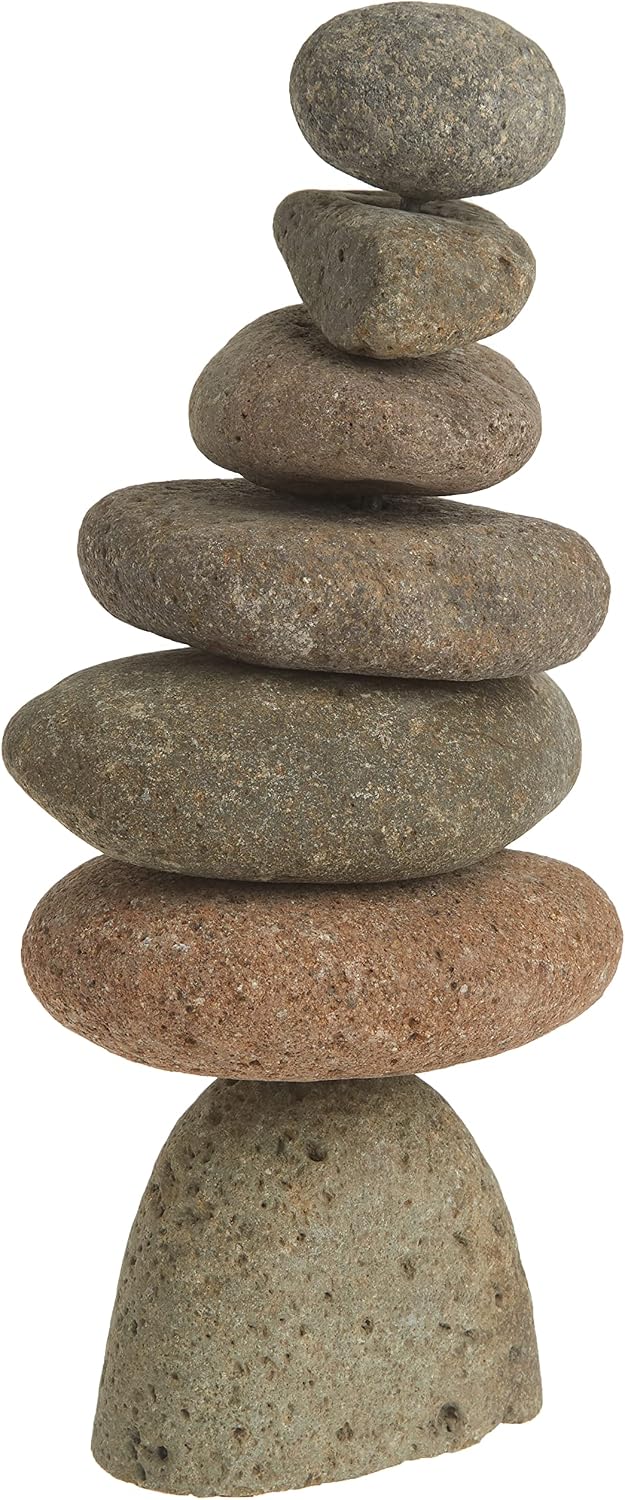 Multicolor Natural River Stone Cairn Decor