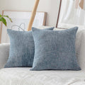 Blue Striped Velvet Pillow Covers Set Of 2