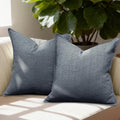 Blue‑Grey Cotton Decor Pillow Covers Set