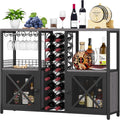 Grey Wooden Home Wine Bar Storage Cabinet