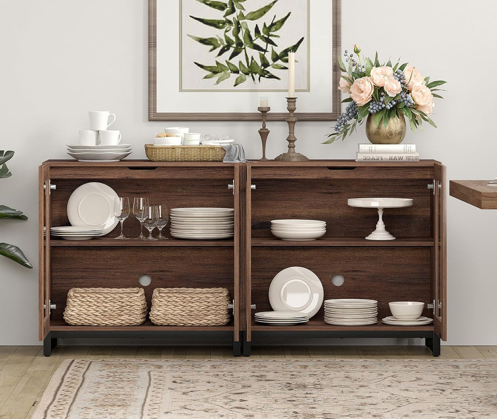Brown Modern Wood Sideboard Storage Cabinet