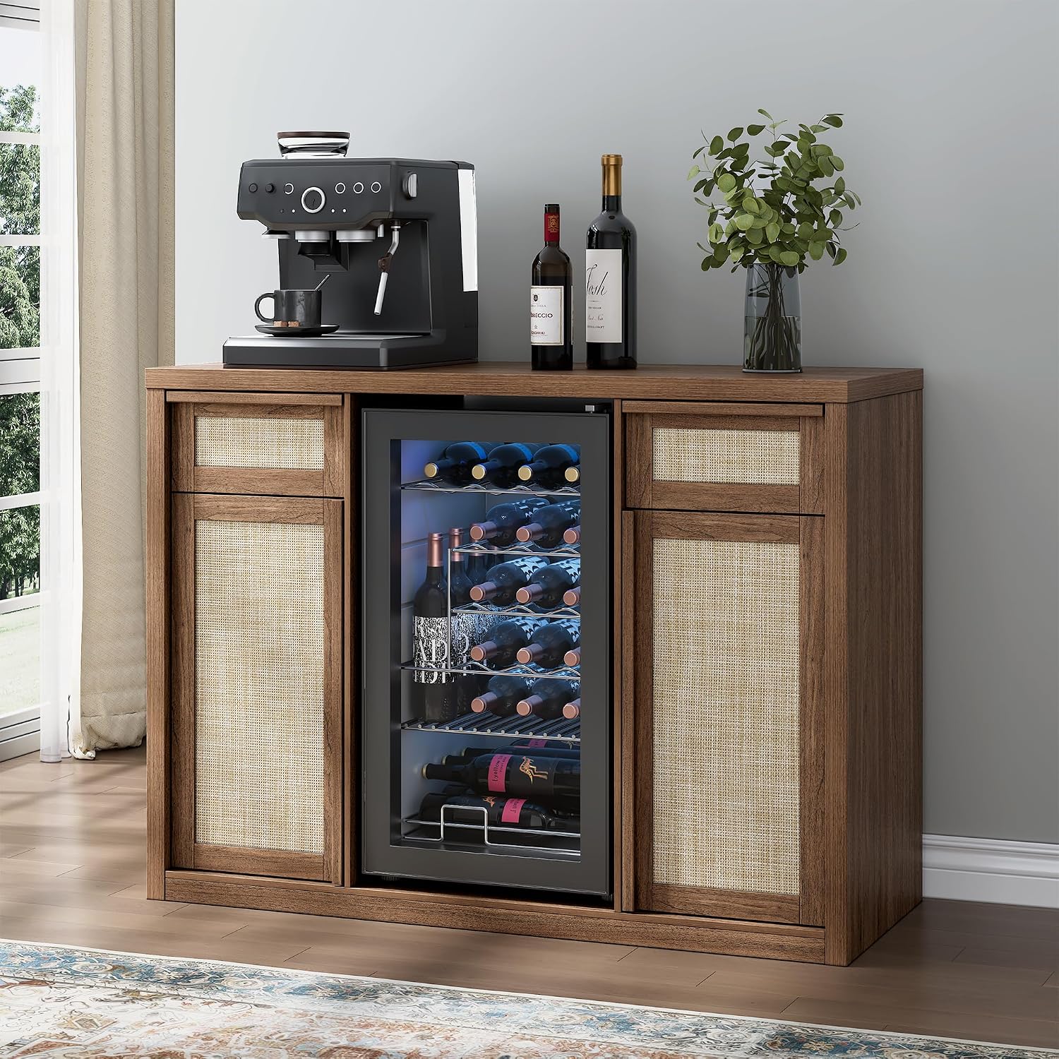 Wine Coffee Bar Cabinet Fridge‑Storage Sideboard