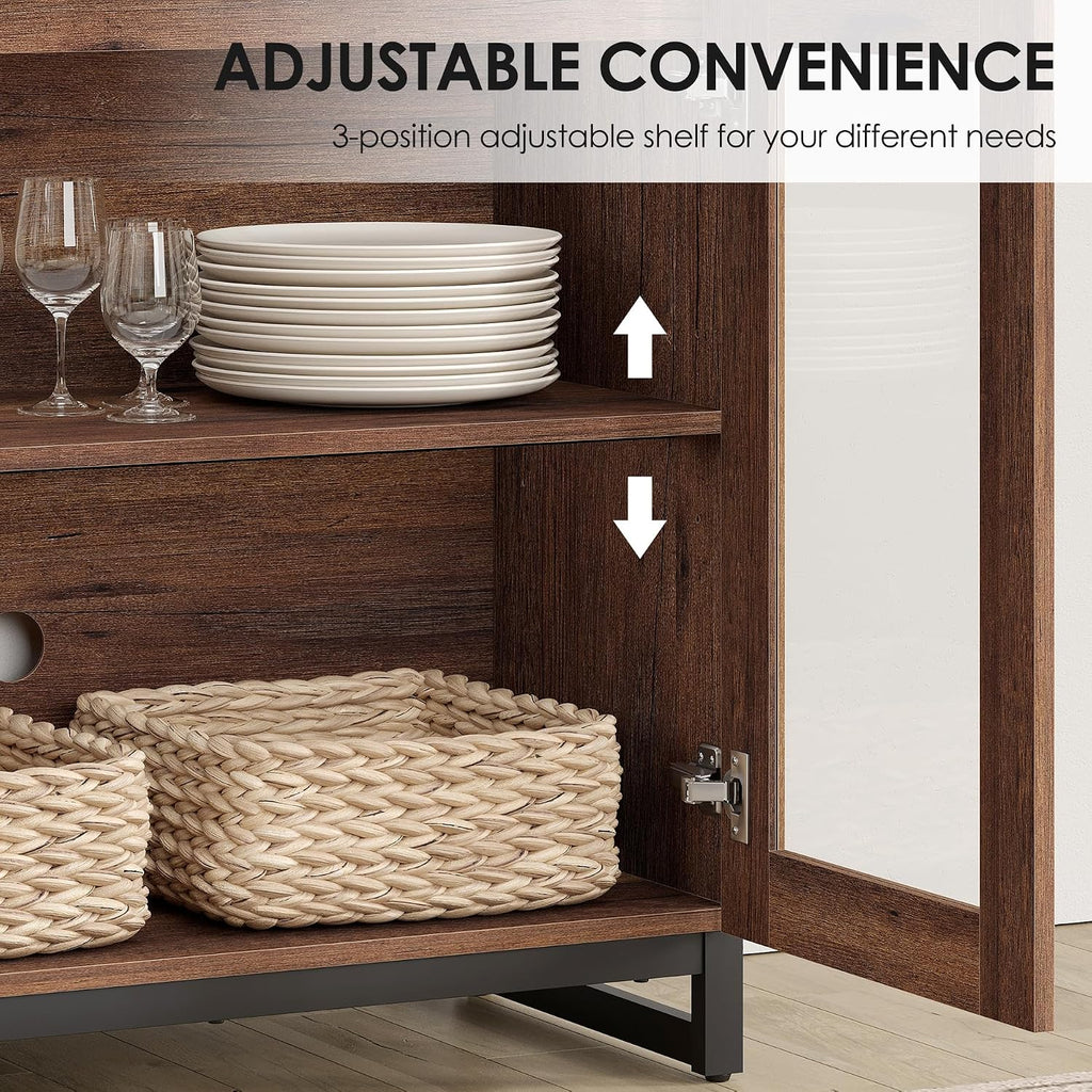 Brown Modern Wood Sideboard Storage Cabinet