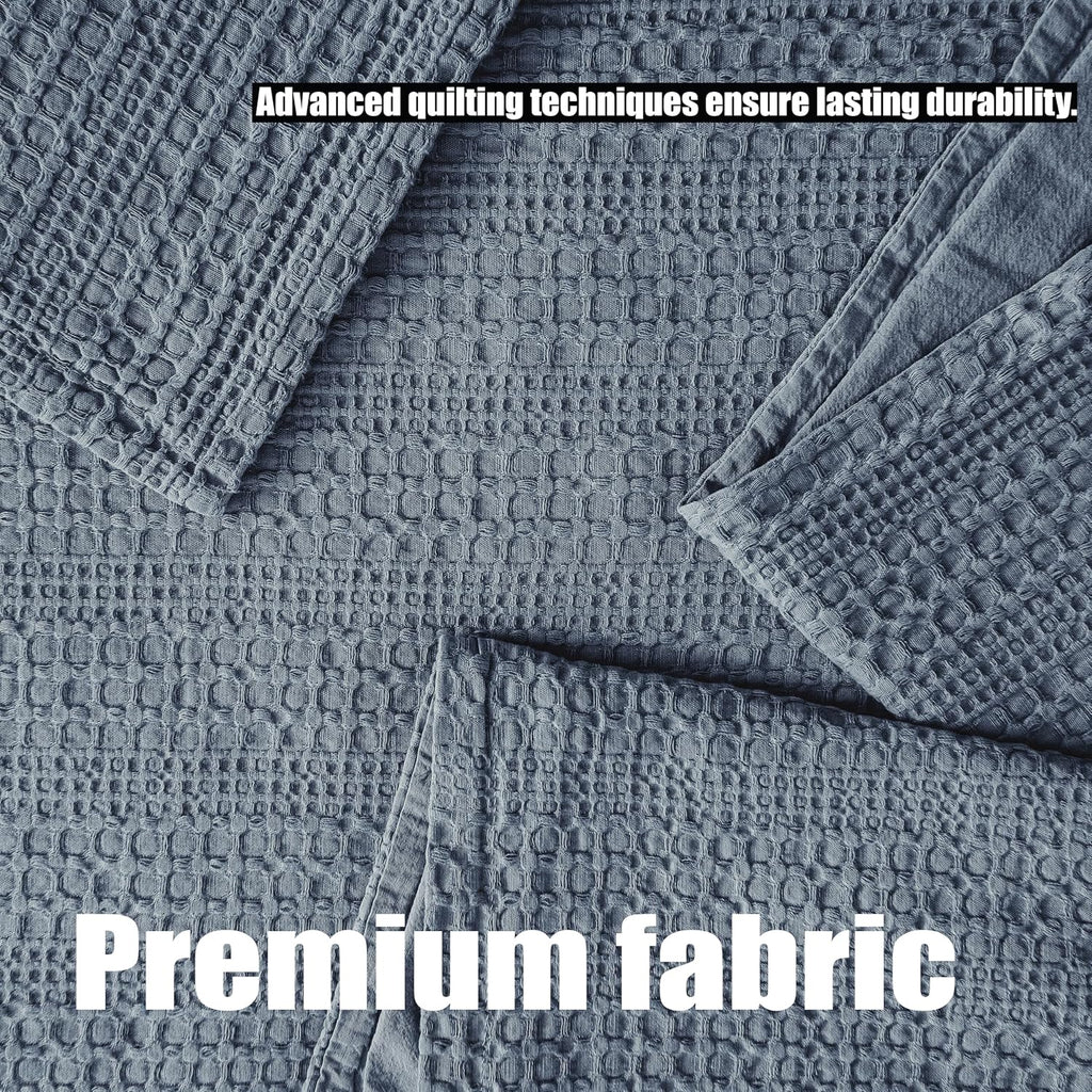 Blue‑Grey Cotton Decor Pillow Covers Set
