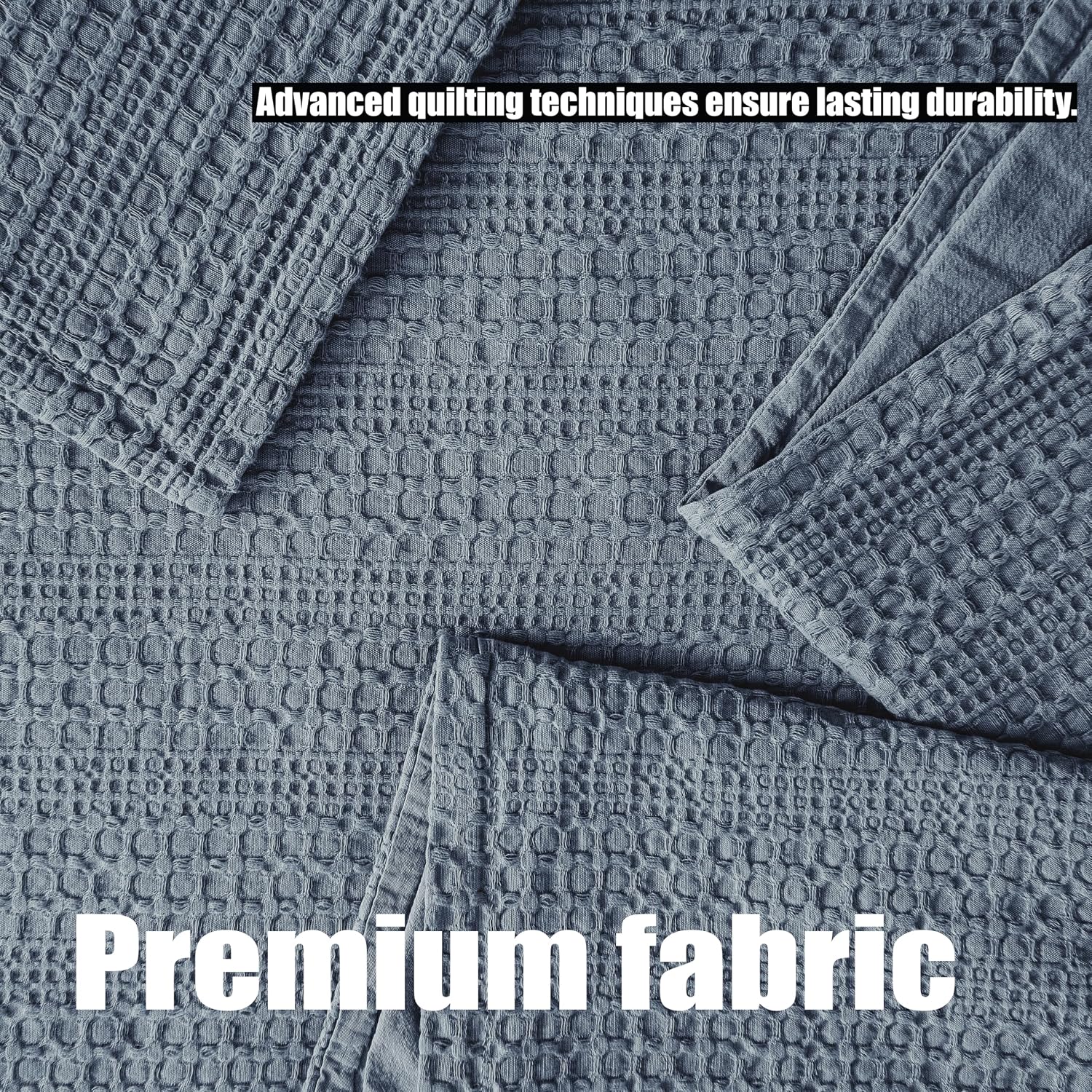 Blue‑Grey Cotton Decor Pillow Covers Set
